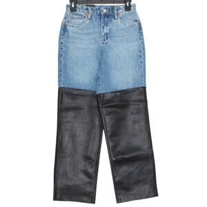 NWT BlankNYC Jeans Baxter Ribcage Straight Faux Leather Grunge Streetwear 24